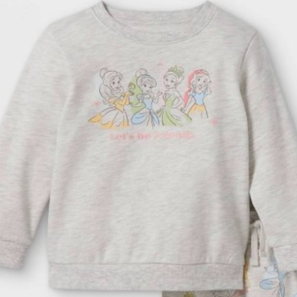 Toddler’s Girls Disney Princess Fleece Crew Neck Pullover